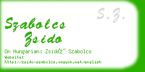 szabolcs zsido business card